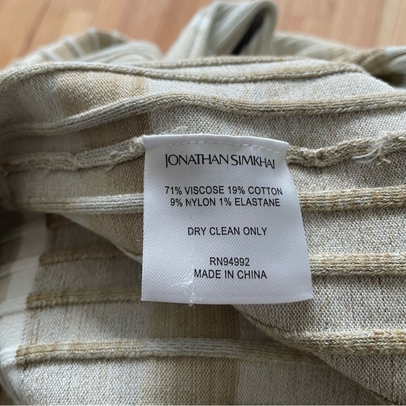 JONATHAN SIMKHAI Neutral Beige Tide Stripe Louise Striped Space Dye Midi Skirt - Picture 10 of 11